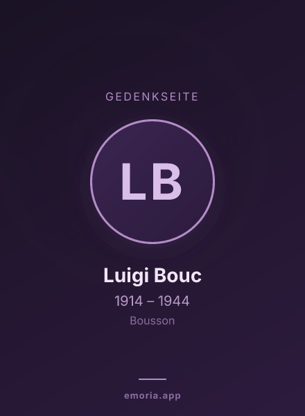Gedenkportrait von Luigi Bouc