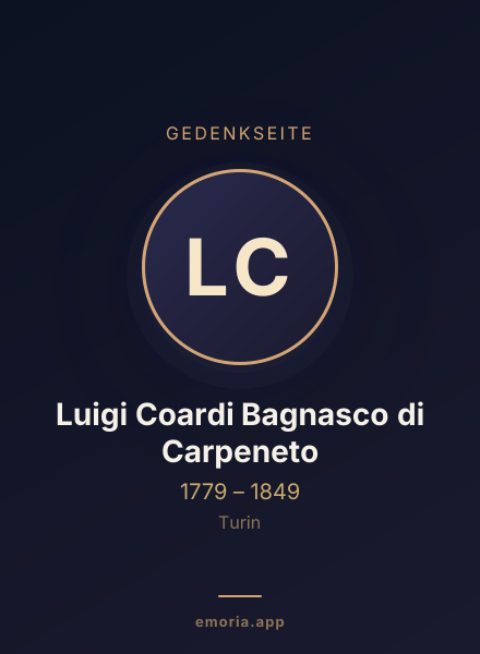 Gedenkportrait von Luigi Coardi Bagnasco di Carpeneto