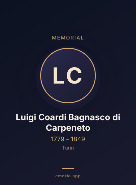 Memorial portrait of Luigi Coardi Bagnasco di Carpeneto