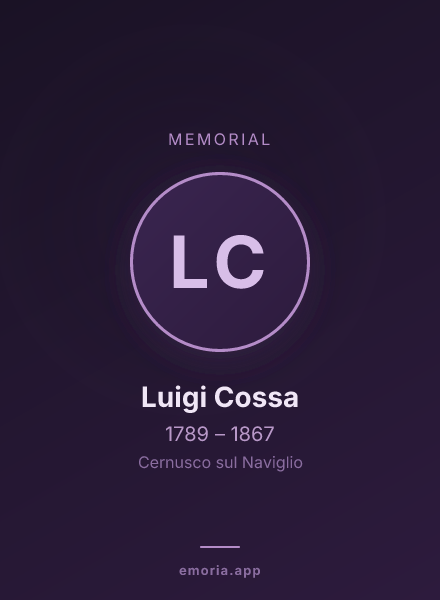 Memorial portrait of Luigi Cossa