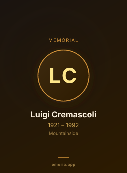 Memorial portrait of Luigi Cremascoli