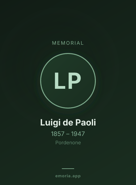 Memorial portrait of Luigi de Paoli