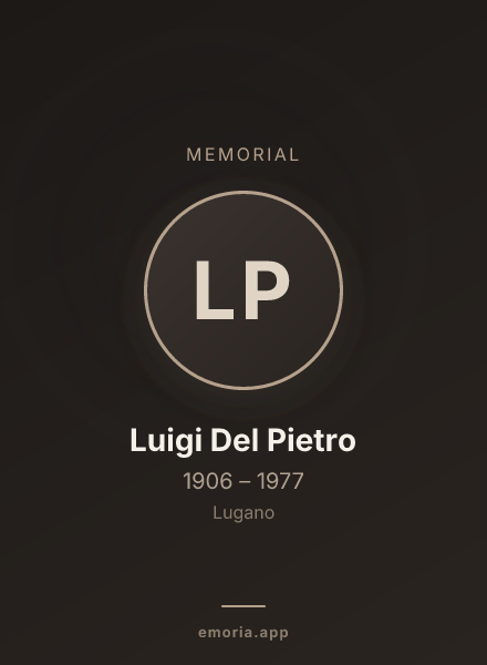 Memorial portrait of Luigi Del Pietro