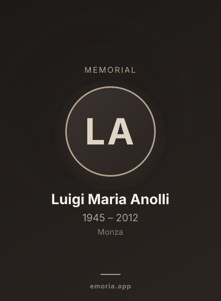 Memorial portrait of Luigi Maria Anolli