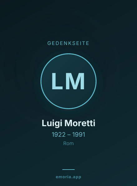 Gedenkportrait von Luigi Moretti