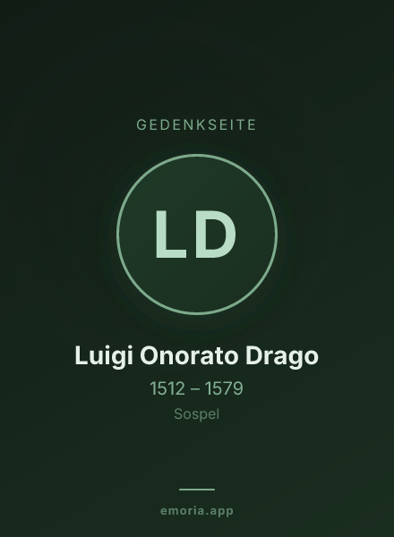 Gedenkportrait von Luigi Onorato Drago