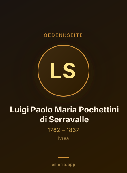 Gedenkportrait von Luigi Paolo Maria Pochettini di Serravalle