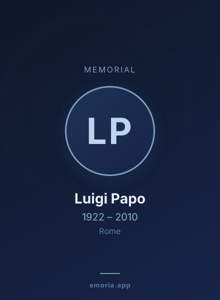 Memorial portrait of Luigi Papo