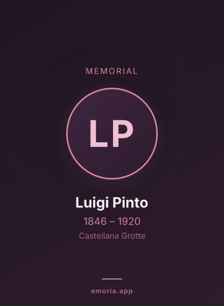Memorial portrait of Luigi Pinto