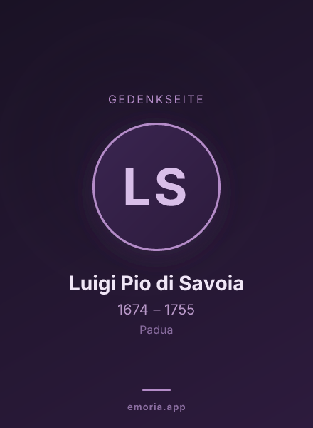 Gedenkportrait von Luigi Pio di Savoia