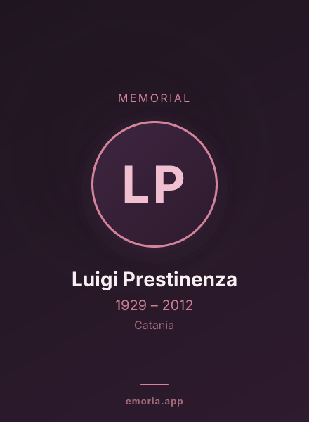 Memorial portrait of Luigi Prestinenza