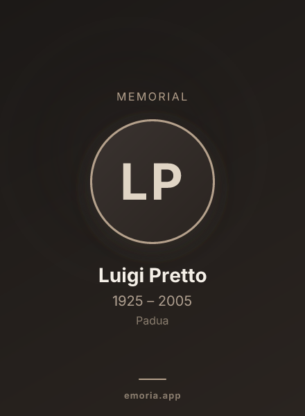 Memorial portrait of Luigi Pretto