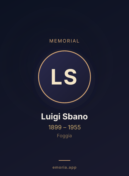 Memorial portrait of Luigi Sbano