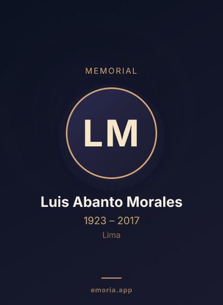 Memorial portrait of Luis Abanto Morales