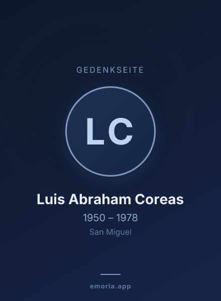 Gedenkportrait von Luis Abraham Coreas
