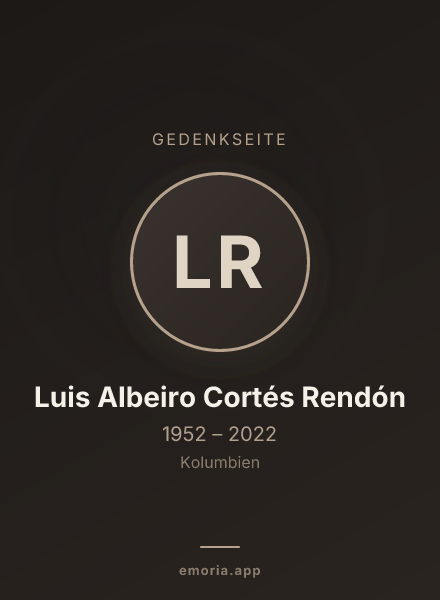 Gedenkportrait von Luis Albeiro Cortés Rendón