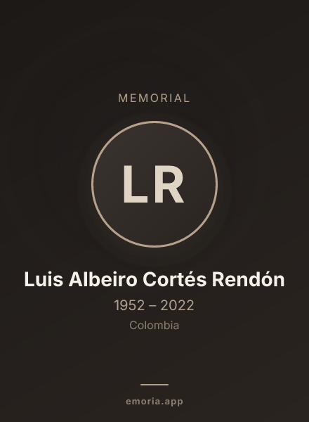 Memorial portrait of Luis Albeiro Cortés Rendón