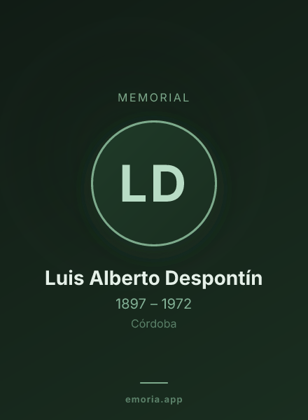Memorial portrait of Luis Alberto Despontín