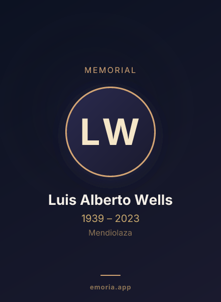 Memorial portrait of Luis Alberto Wells