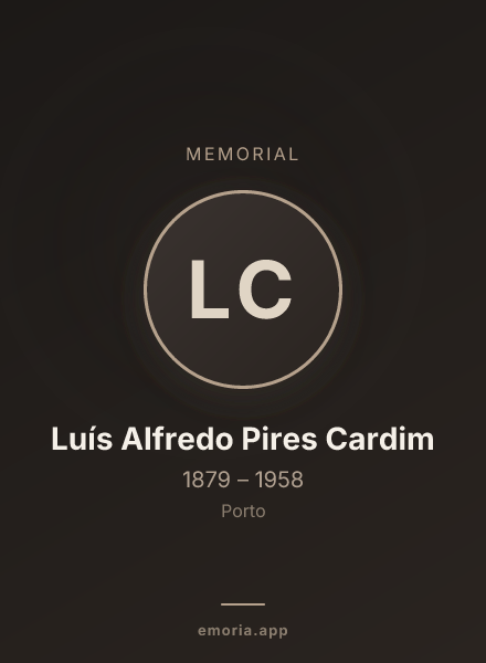 Memorial portrait of Luís Alfredo Pires Cardim