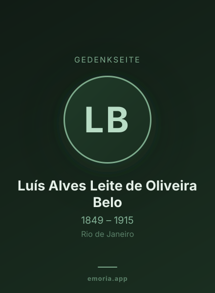 Gedenkportrait von Luís Alves Leite de Oliveira Belo