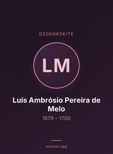 Gedenkportrait von Luís Ambrósio Pereira de Melo