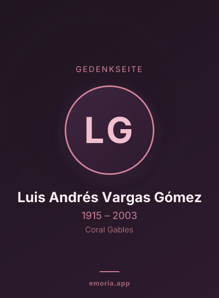 Gedenkportrait von Luis Andrés Vargas Gómez
