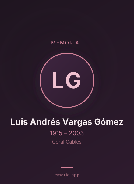Memorial portrait of Luis Andrés Vargas Gómez