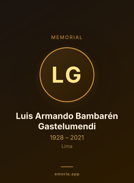 Memorial portrait of Luis Armando Bambarén Gastelumendi