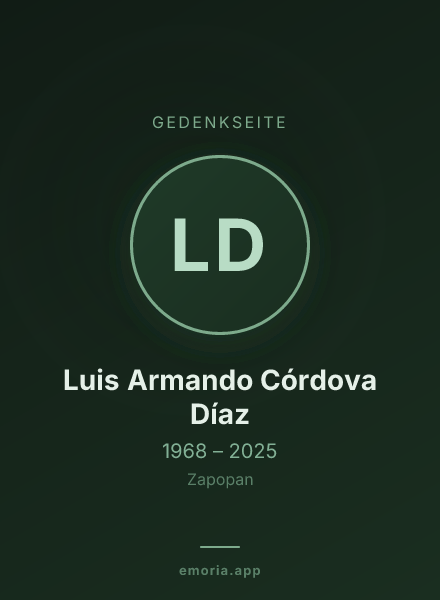 Gedenkportrait von Luis Armando Córdova Díaz