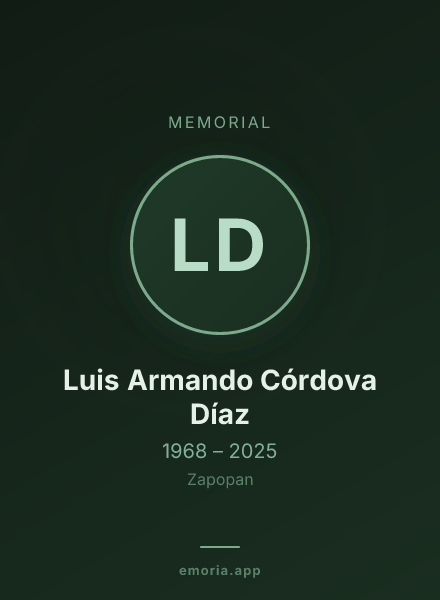 Memorial portrait of Luis Armando Córdova Díaz