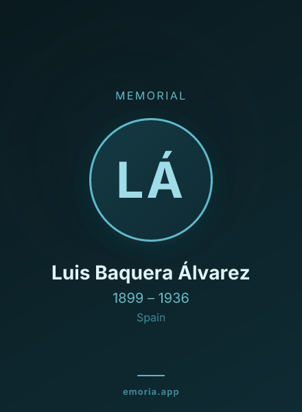 Memorial portrait of Luis Baquera Álvarez