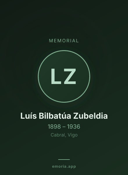 Memorial portrait of Luís Bilbatúa Zubeldia