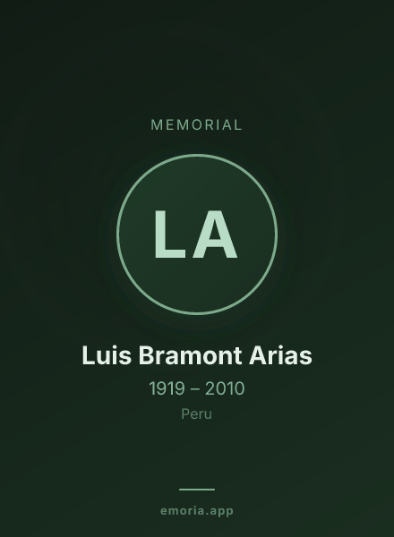 Memorial portrait of Luis Bramont Arias