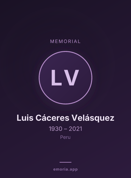 Memorial portrait of Luis Cáceres Velásquez