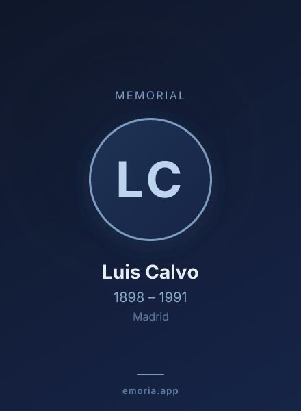 Memorial portrait of Luis Calvo