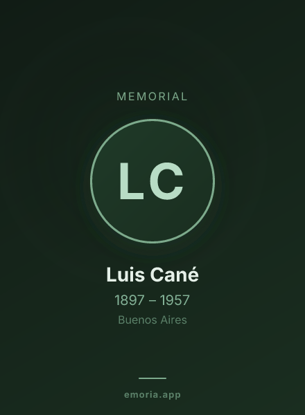 Memorial portrait of Luis Cané