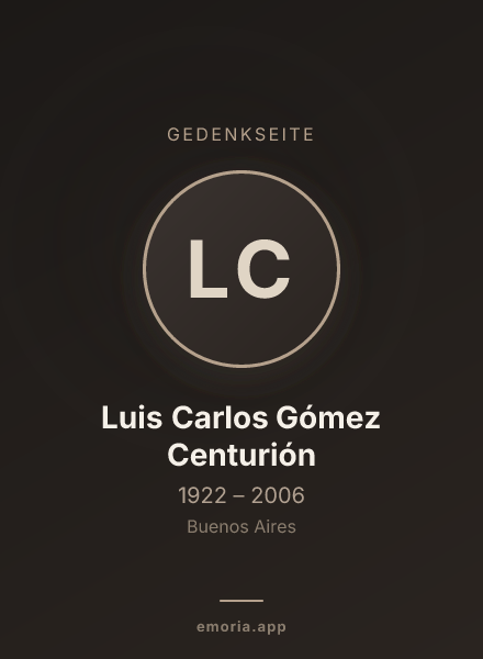 Gedenkportrait von Luis Carlos Gómez Centurión