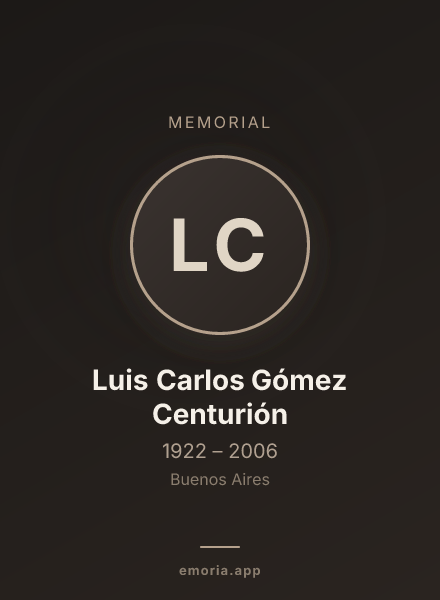 Memorial portrait of Luis Carlos Gómez Centurión