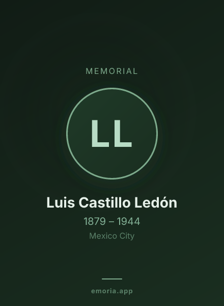 Memorial portrait of Luis Castillo Ledón