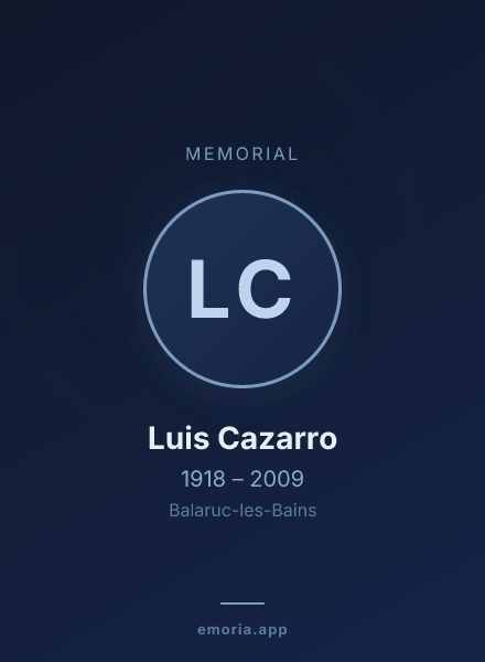 Memorial portrait of Luis Cazarro