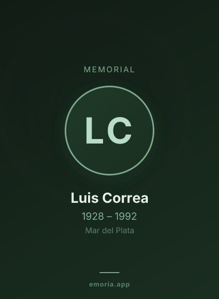 Memorial portrait of Luis Correa