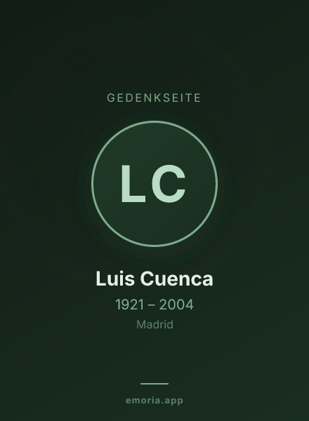 Gedenkportrait von Luis Cuenca