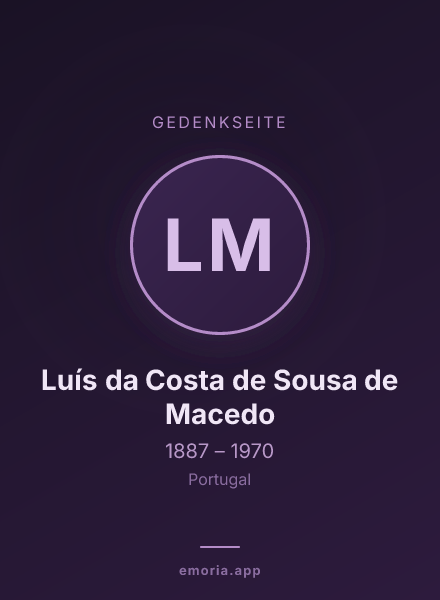 Gedenkportrait von Luís da Costa de Sousa de Macedo