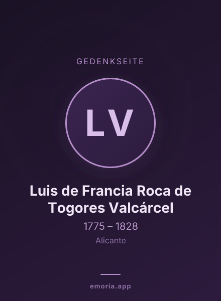 Gedenkportrait von Luis de Francia Roca de Togores Valcárcel