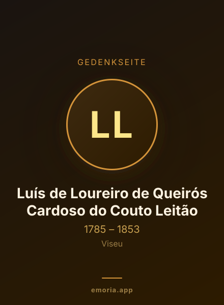 Gedenkportrait von Luís de Loureiro de Queirós Cardoso do Couto Leitão