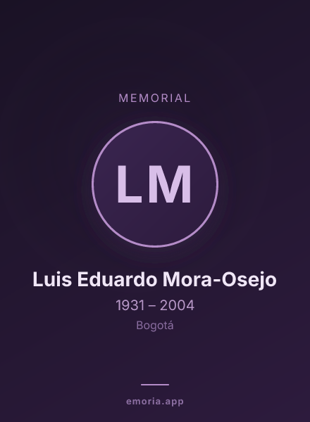 Memorial portrait of Luis Eduardo Mora-Osejo