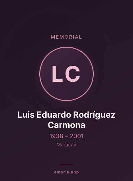 Memorial portrait of Luis Eduardo Rodríguez Carmona