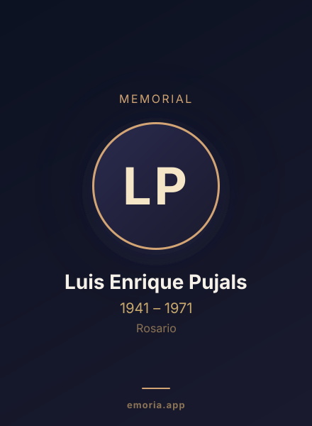 Memorial portrait of Luis Enrique Pujals