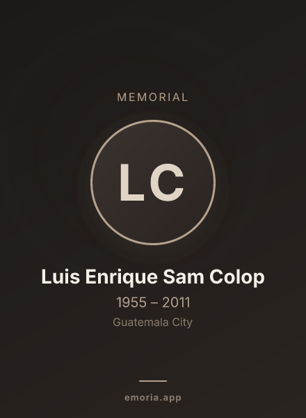 Memorial portrait of Luis Enrique Sam Colop